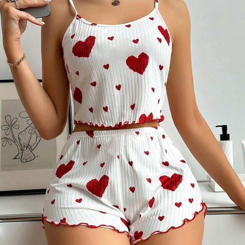 Ensemble de nuit short et camisole côtelés