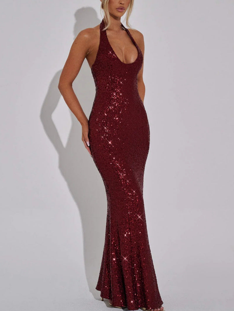 Robe sans manches à col licou pour femmes
