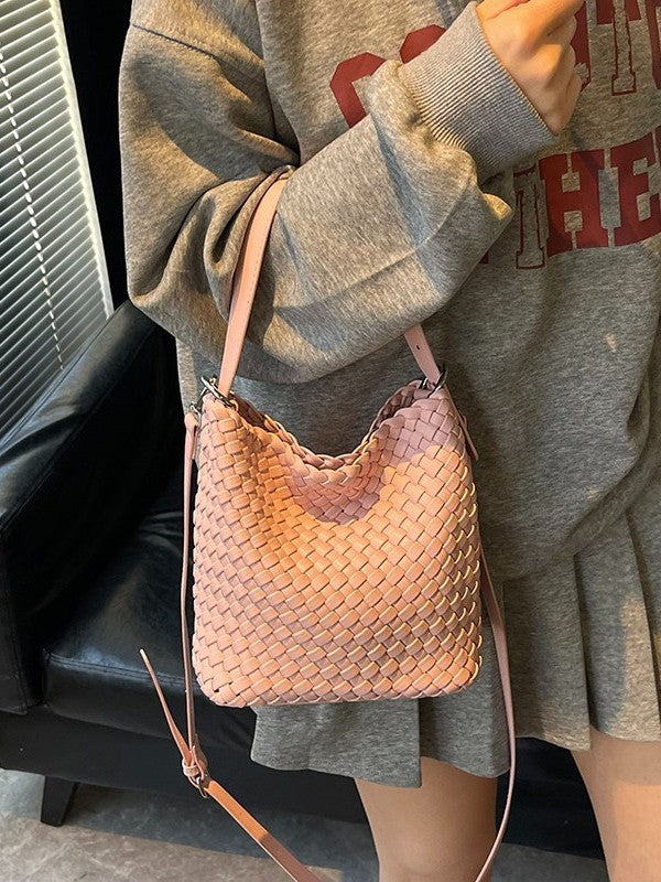Sac cabas tissé à la main avec bandoulière réglable