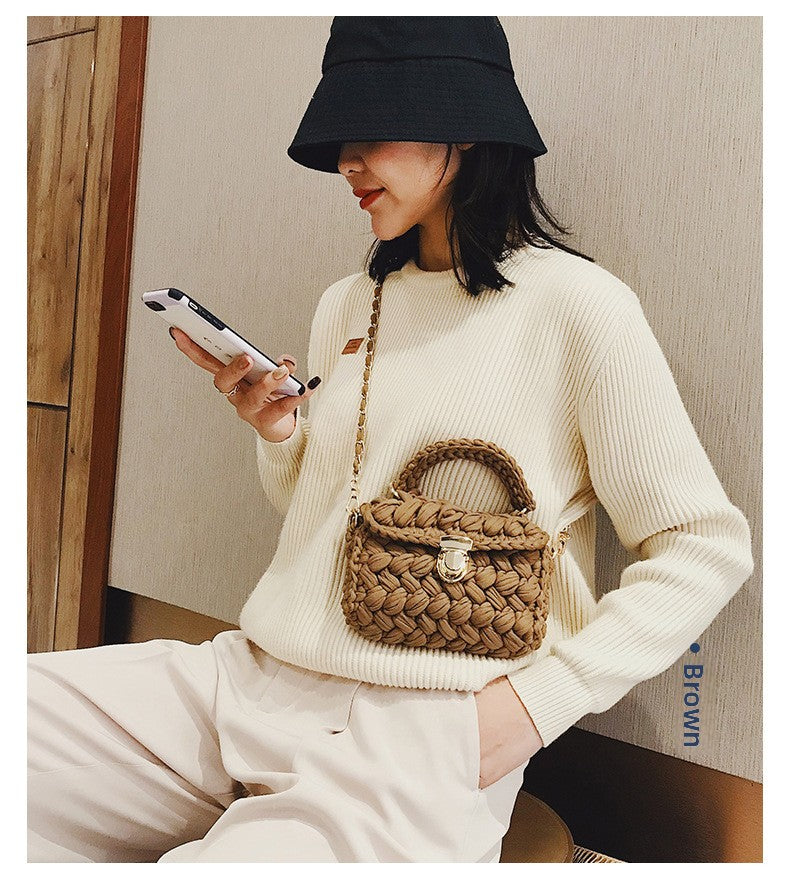 Sac bandoulière en crochet diagonal