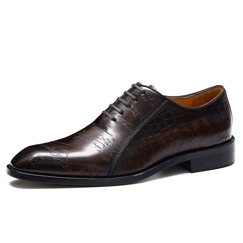 Chaussures habillées Oxford pour hommes en cuir véritable
