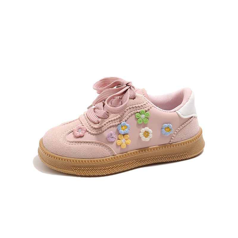 Baskets décontractées à fleurs pour filles