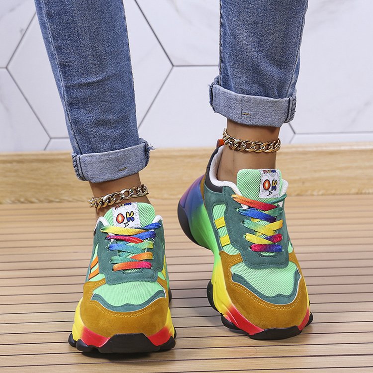 Chaussures :Baskets compensées décontractées pour femmes