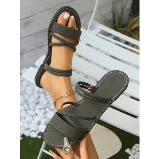 Chaussures plates pour femmes à sangle croisée