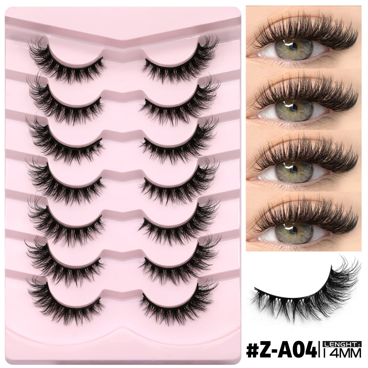 Faux cils épais en une seule pièce