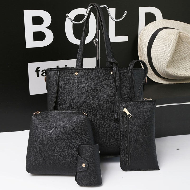 Ensemble de sacs à bandoulière pour femmes à motif litchi
