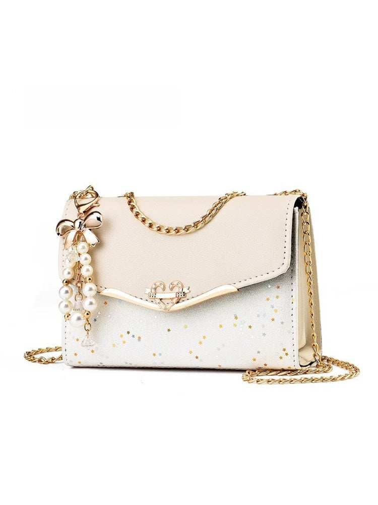 Sac bandoulière carré petit modèle de luxe avec chaîne