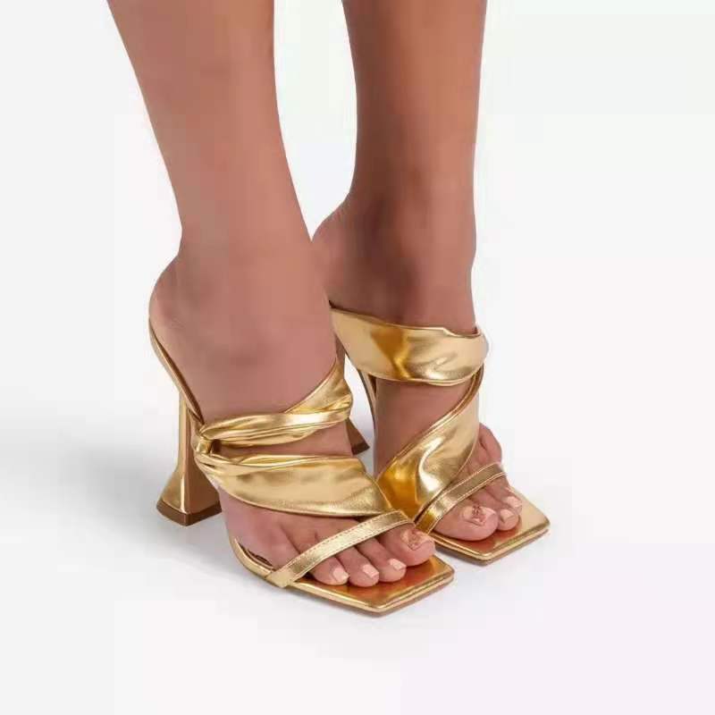 Sandales à talons hauts à bout carré pour femmes