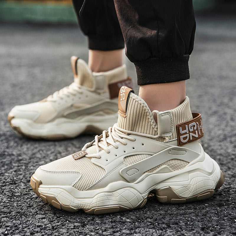 Chaussures montantes décontractées pour hommes avec semelle épaisse