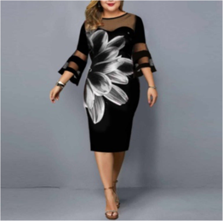 Robe patchwork grande taille amincissante