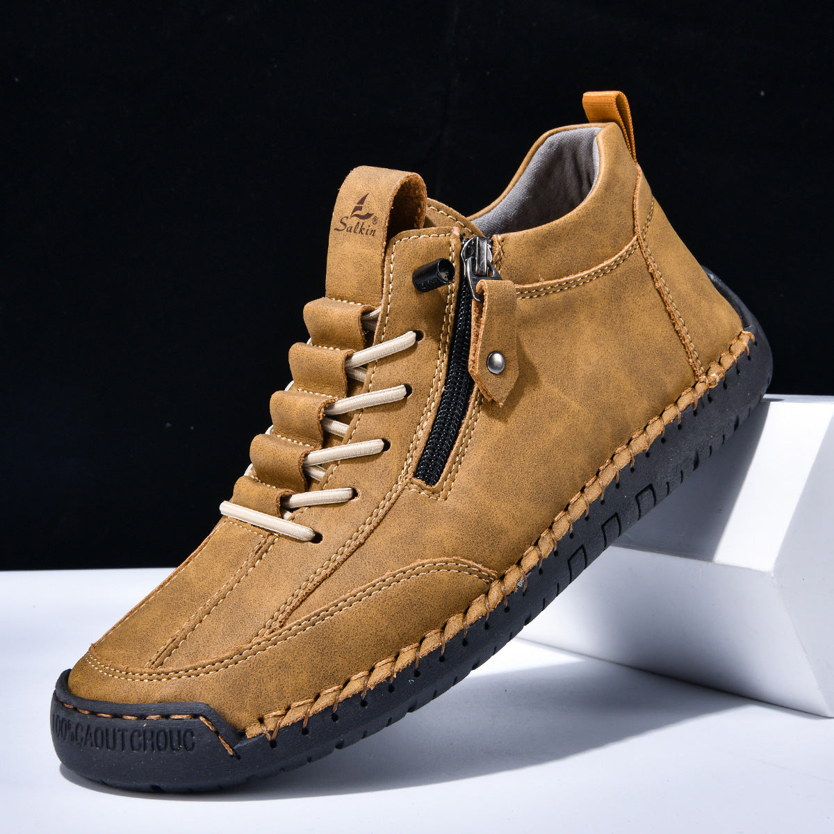 Bottes Martin décontractées à fermeture éclair latérale pour hommes et femmes