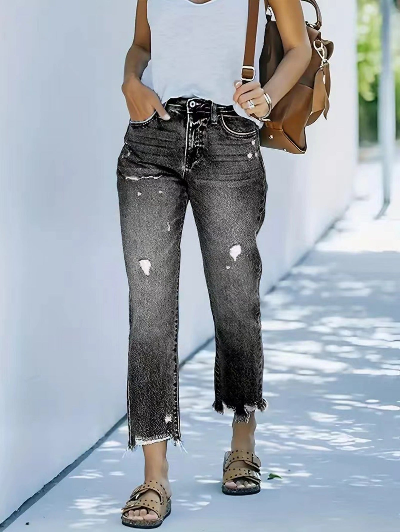 Jeans taille droite