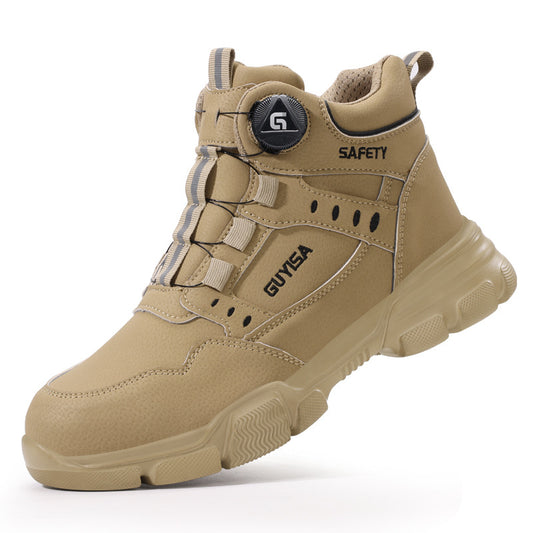 Chaussures de sécurité pour hommes à embout en acier, anti-perforation, légères et dotées d'une boucle intelligente