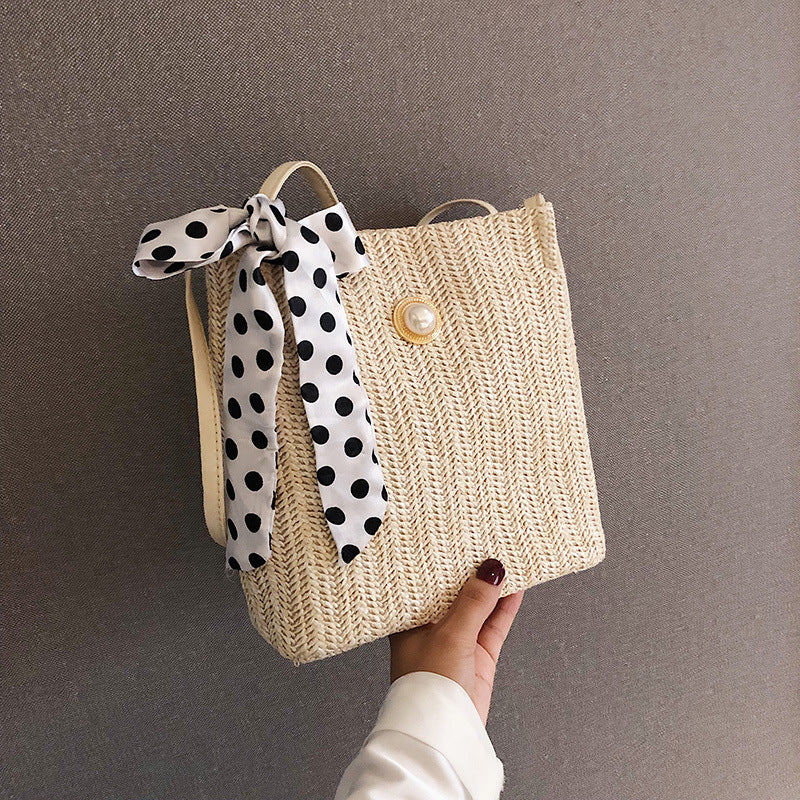 Sac seau à nœud et perles