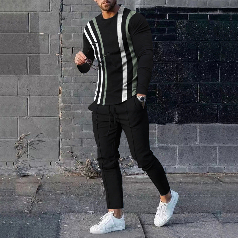 Ensemble pull et pantalon de survêtement décontracté pour homme, imprimé 3D