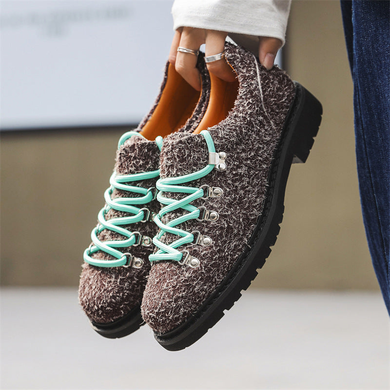 Chaussures décontractées rétro à semelle épaisse