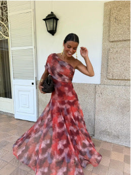 Robe trapèze en mesh imprimé