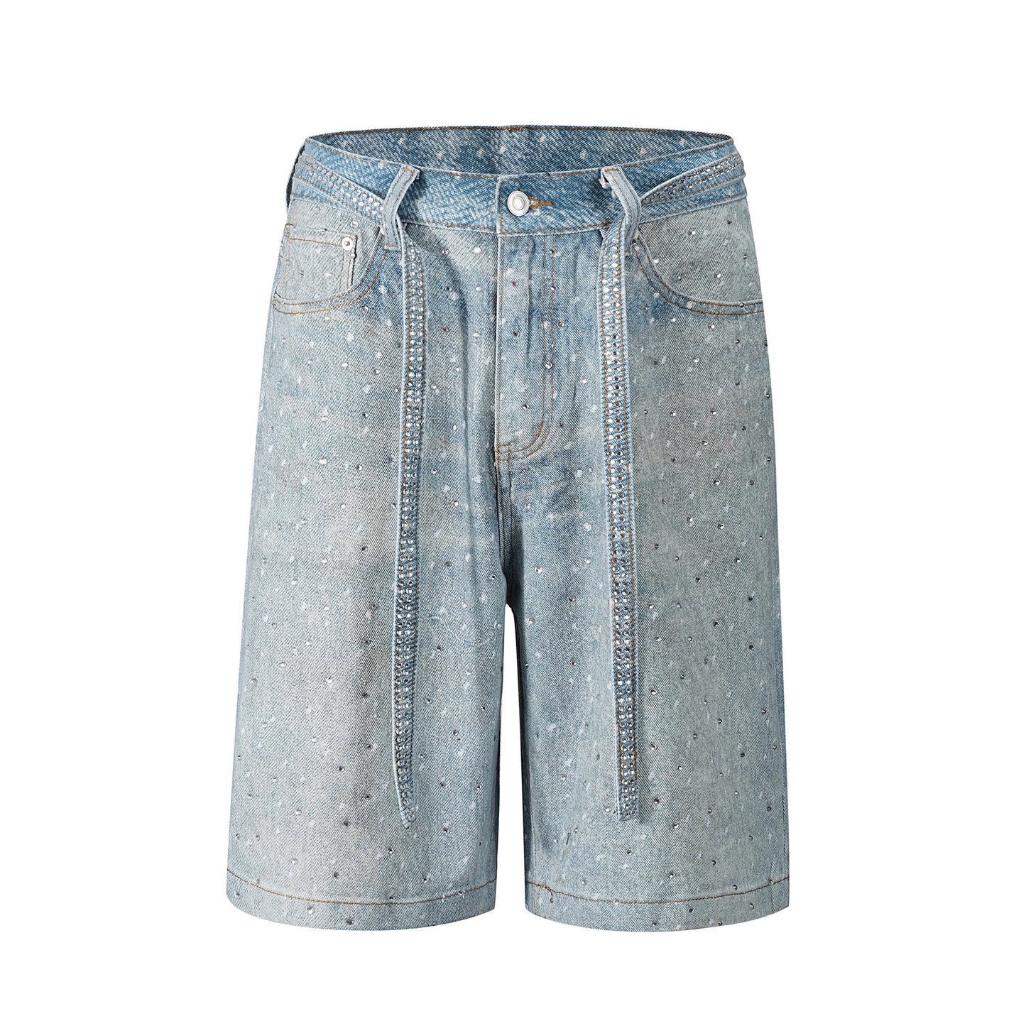 Pantalon en jean ample pour femmes avec strass