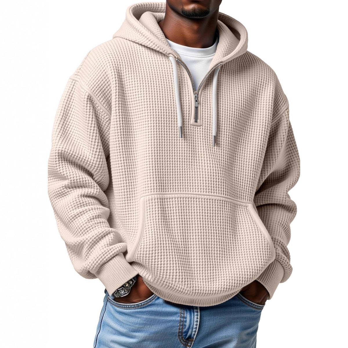 Sweat à capuche gaufré pour homme