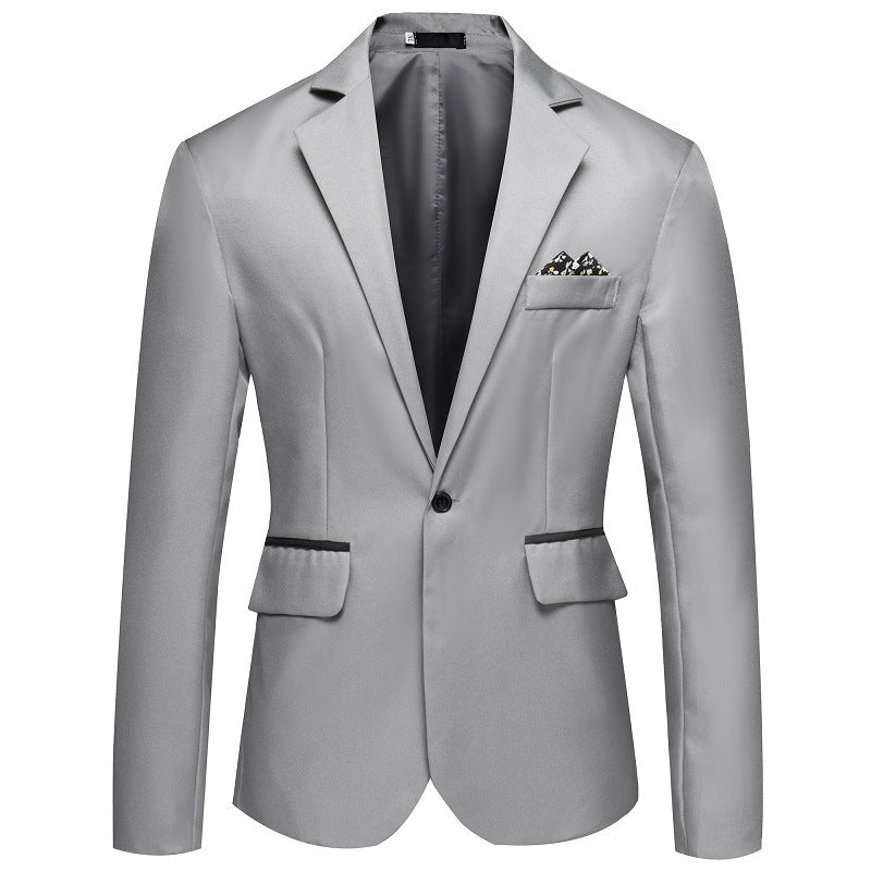 Veste de costume décontractée pour hommes à simple boutonnage