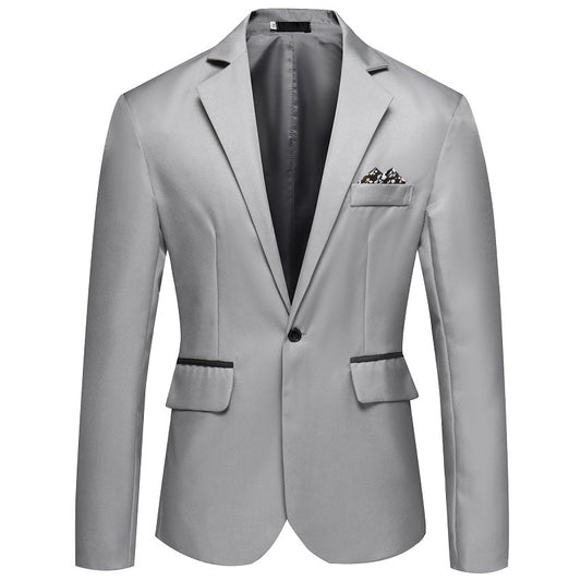 Veste de costume décontractée pour hommes à simple boutonnage