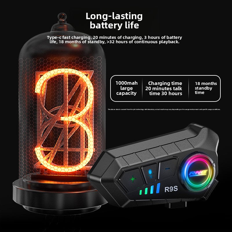 Écouteurs Bluetooth pour casque de moto avec éclairage RGB