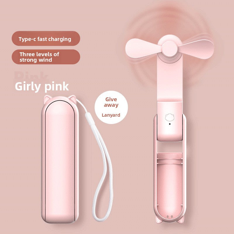 Ventilateur portable pliable a main avec power bank