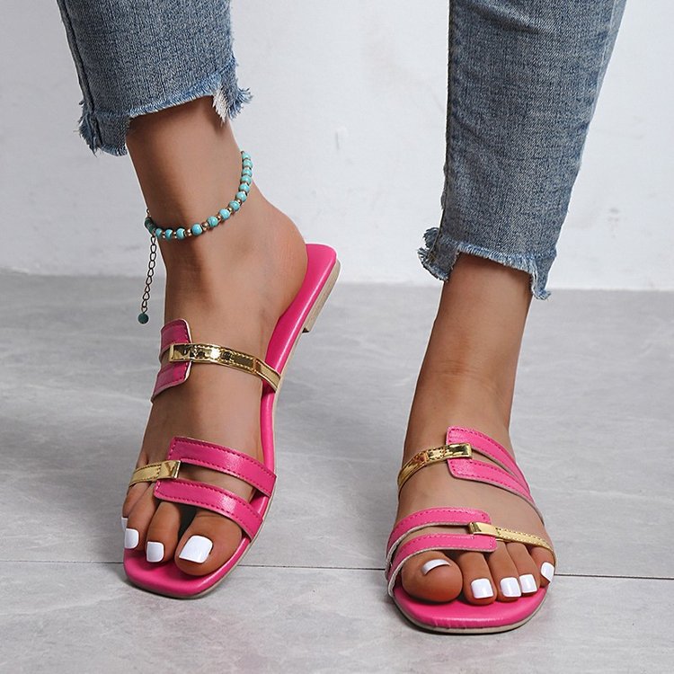 Chaussons plats à enfiler pour femmes