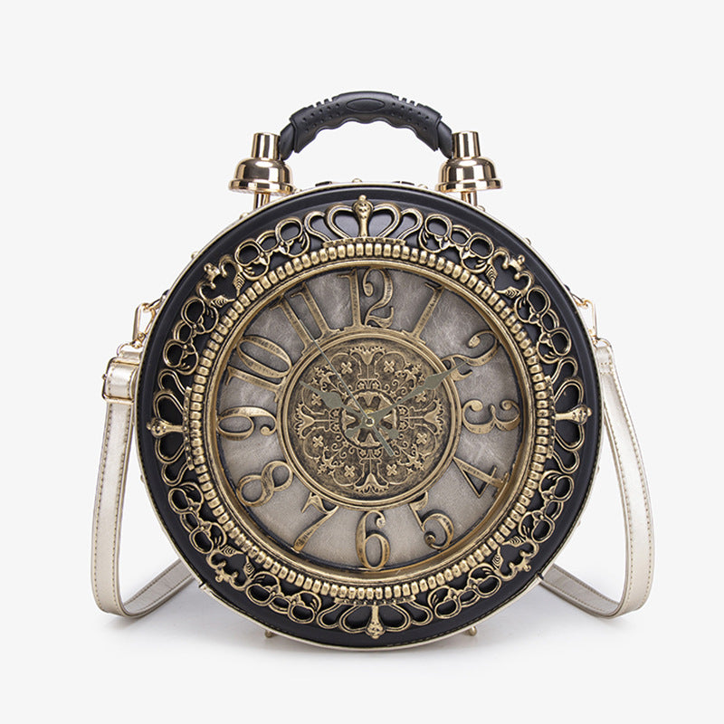 Sac à main au design d'horloge rétro