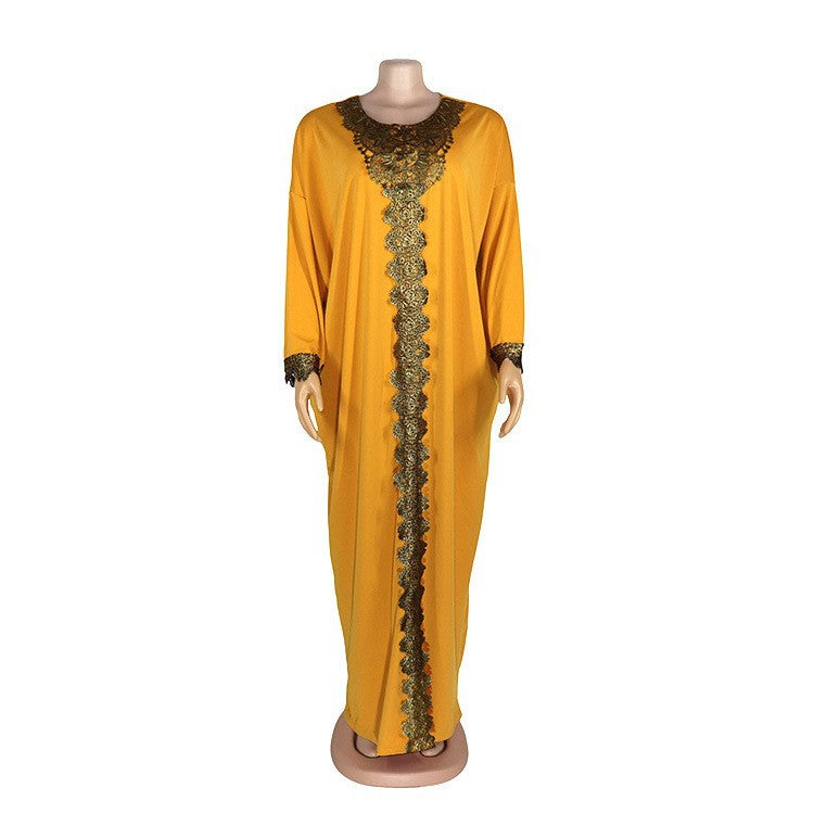 Robe à bordure en dentelle extensible