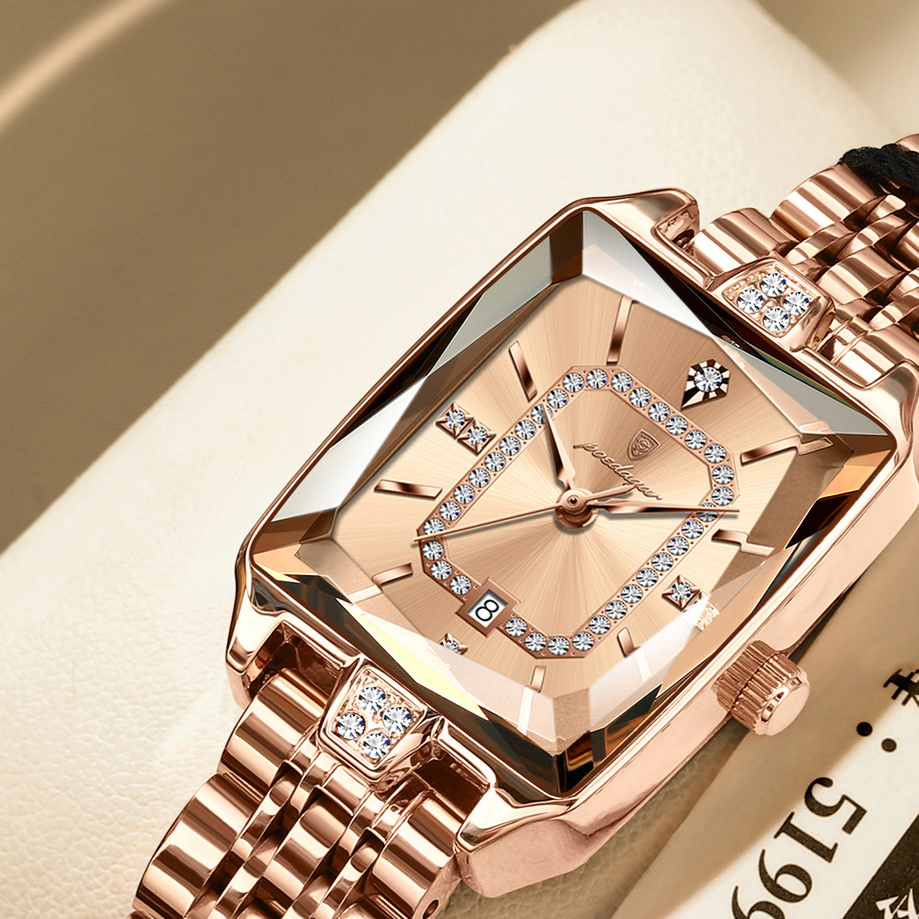Montre carrée en quartz pour femmes