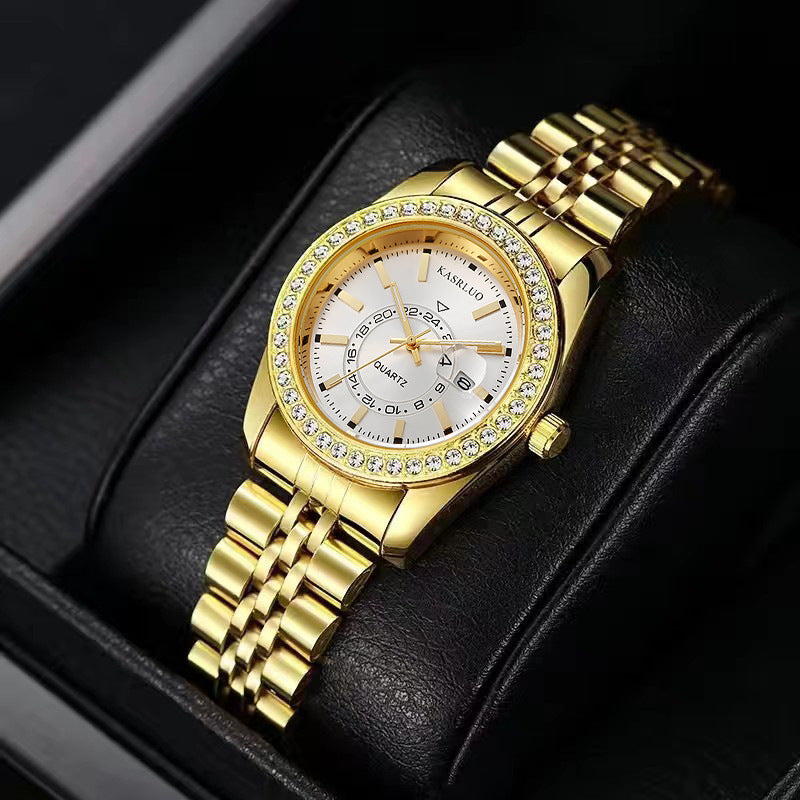 Montre pour femme à quartz avec calendrier et fonction lumineuse