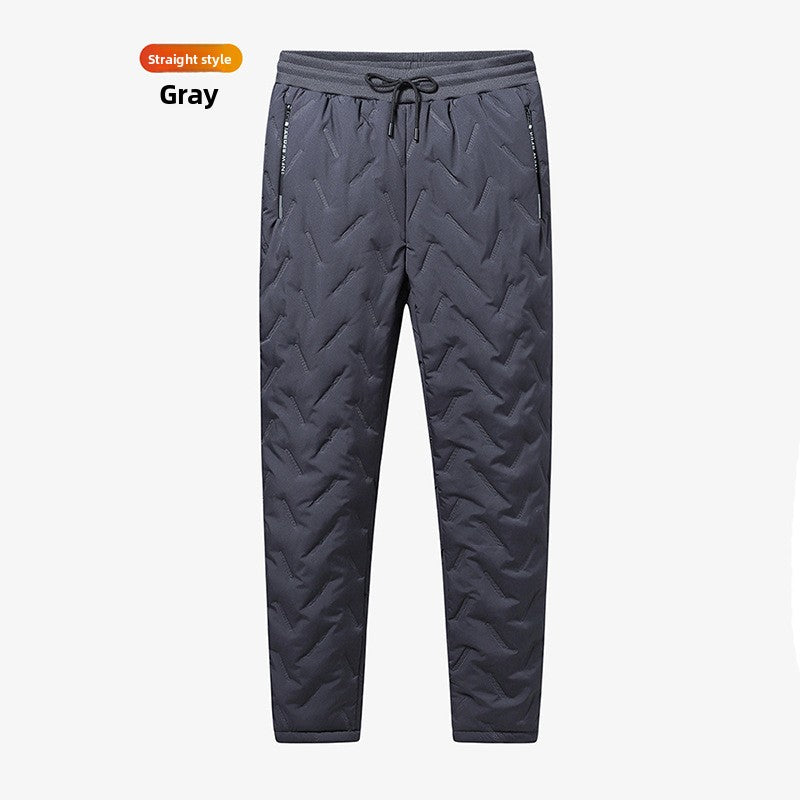 Pantalon d'hiver décontracté pour homme en mélange de laine d'agneau