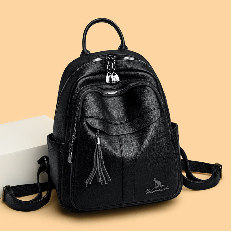 Sac à dos en cuir véritable pour femme