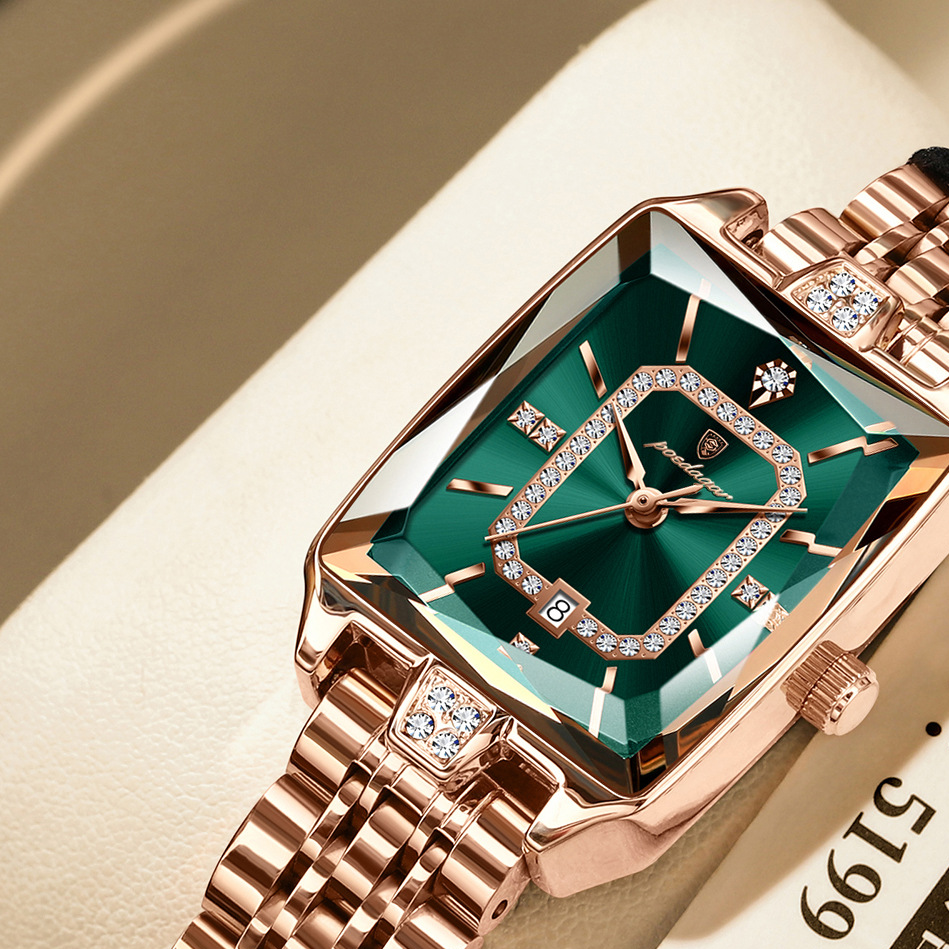 Montre carrée en quartz pour femmes