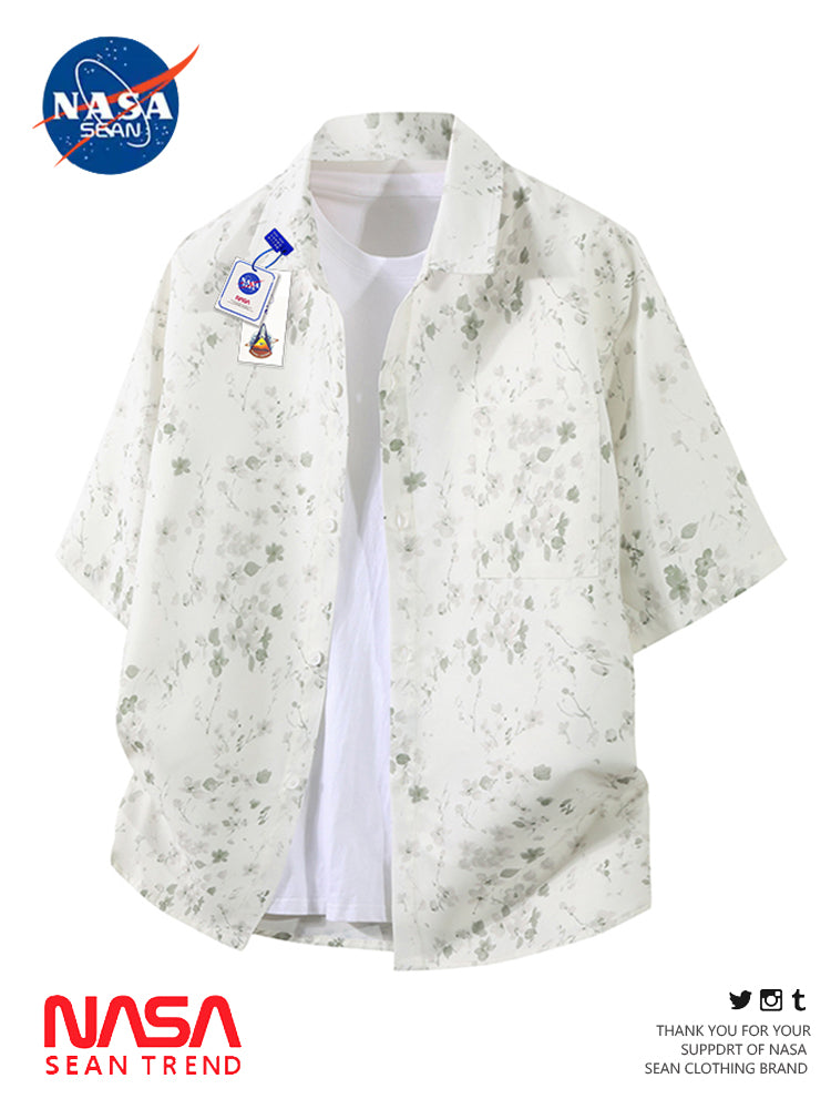 Chemise de plage a manches courtes en soie glacee