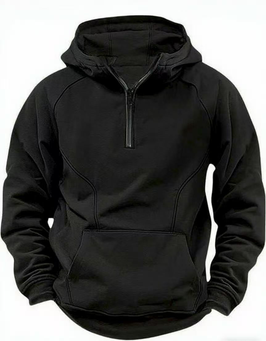 Veste rétro à capuche et fermeture éclair pour homme