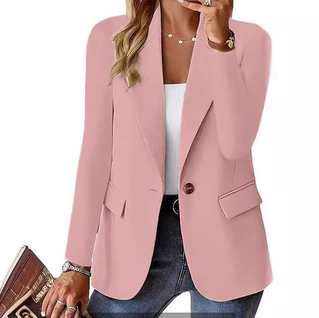 Cardigan blazer uni à manches longues pour femmes
