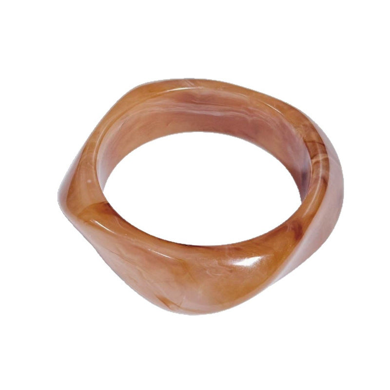 Bracelet géométrique irrégulier en résine pour femme