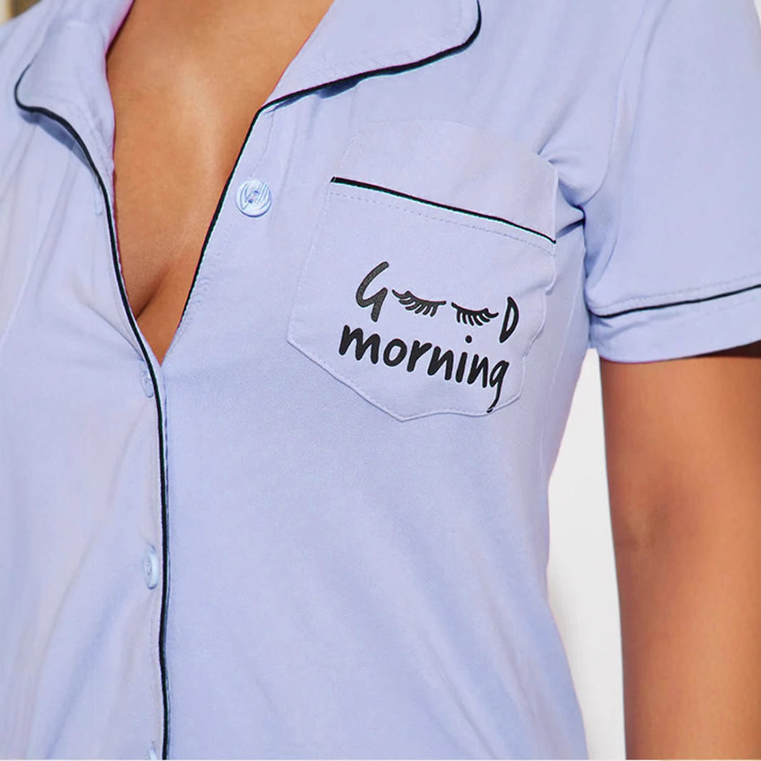 Ensemble pyjama décontracté pour femmes à manches courtes
