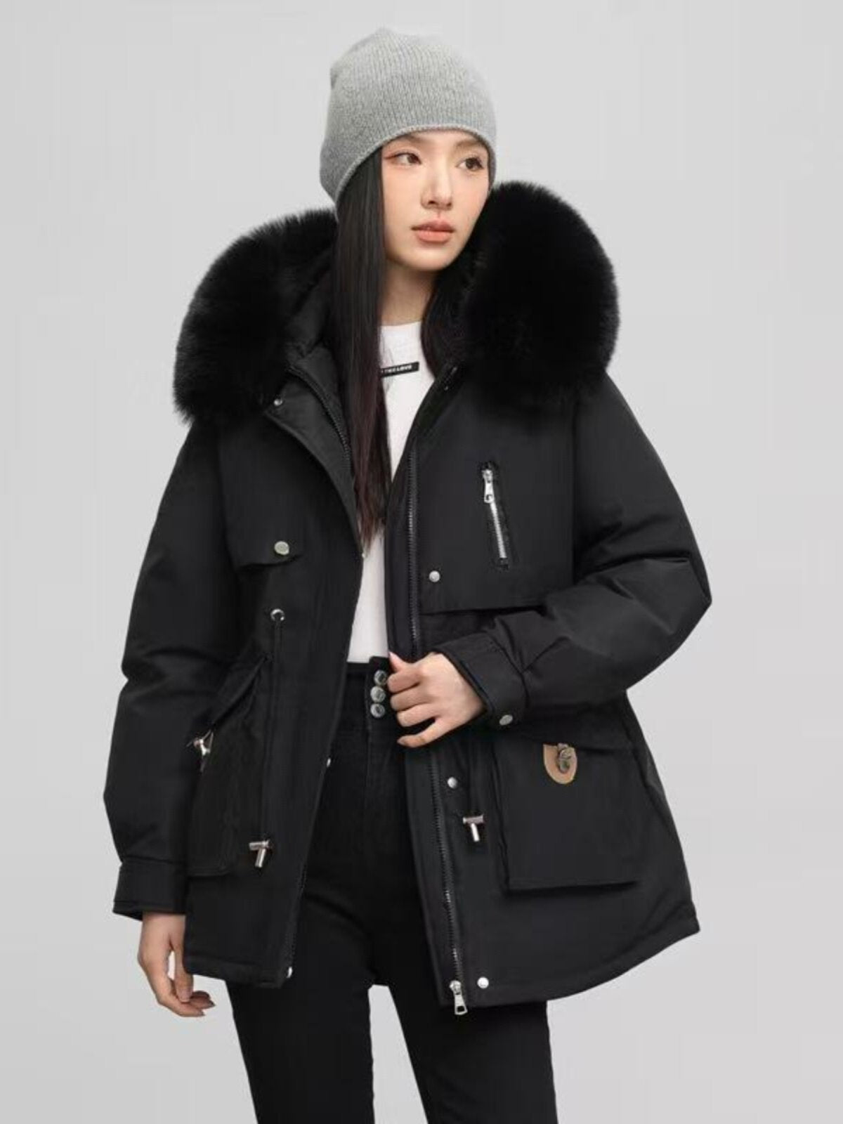 Fleece-lined and thickened jacket/cotton coat