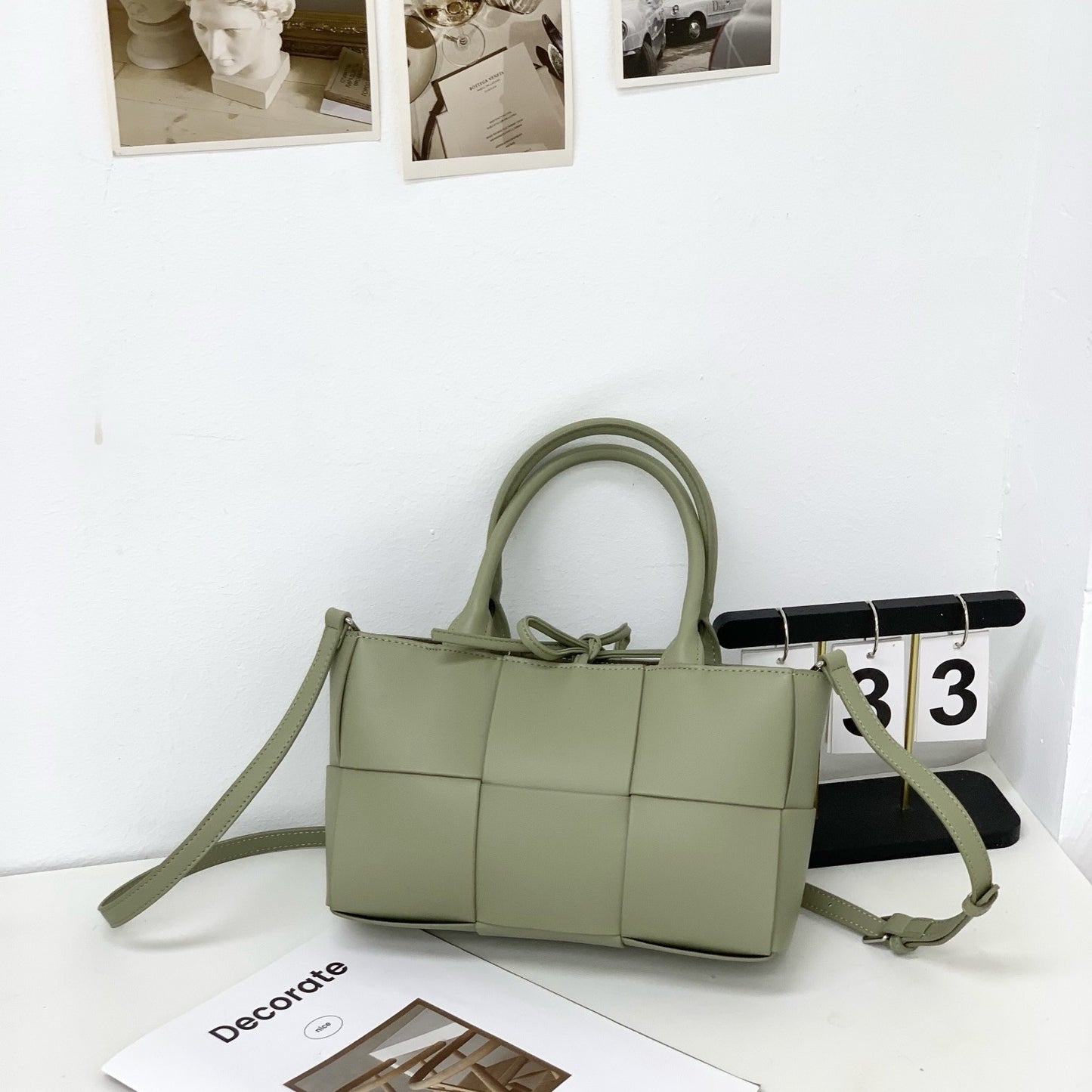 Sac cabas bandoulière en cuir véritable