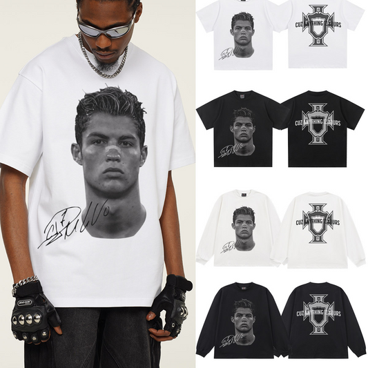 T-shirt en coton imprimé football vintage