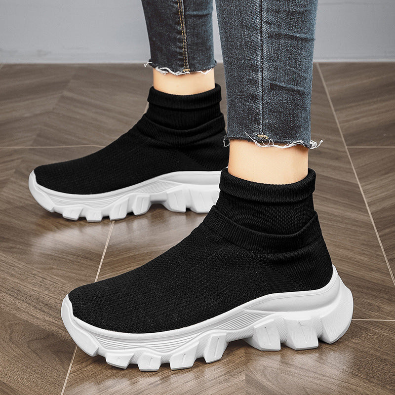 Bottes de sport montantes décontractées en tricot