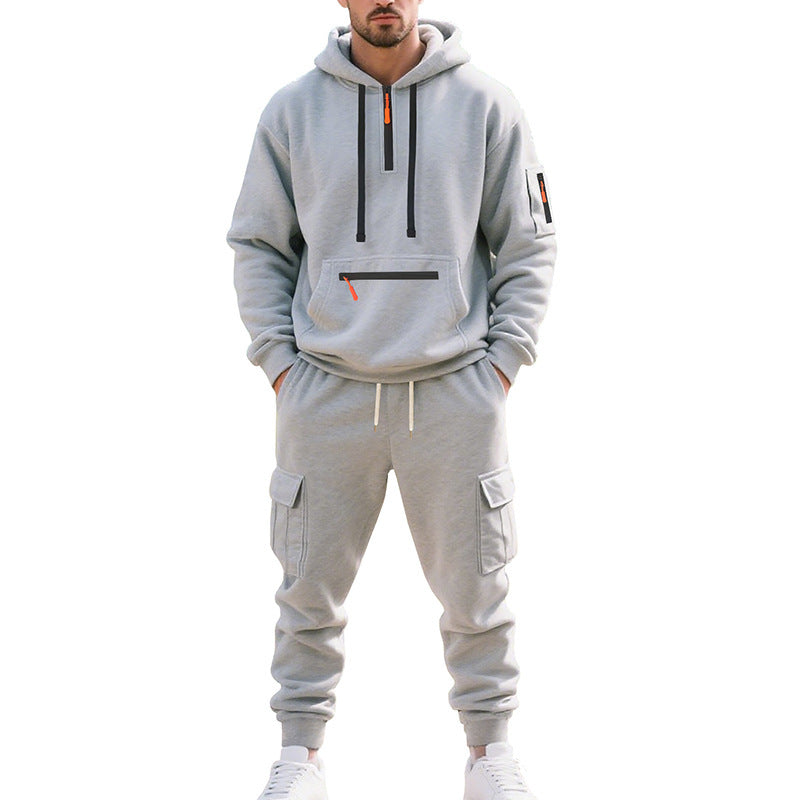 Ensemble de vêtements de sport décontracté ample doublé en polaire grande taille
