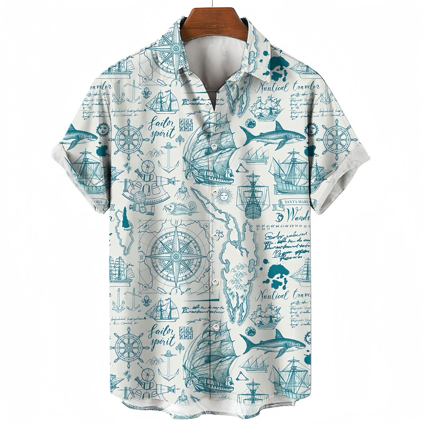 Chemise vintage pour homme à manches courtes