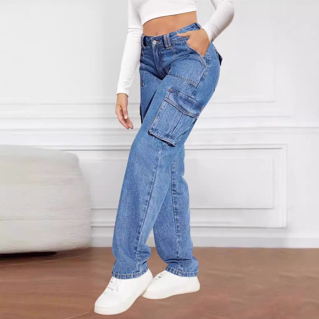 Jeans à jambes larges pour femmes