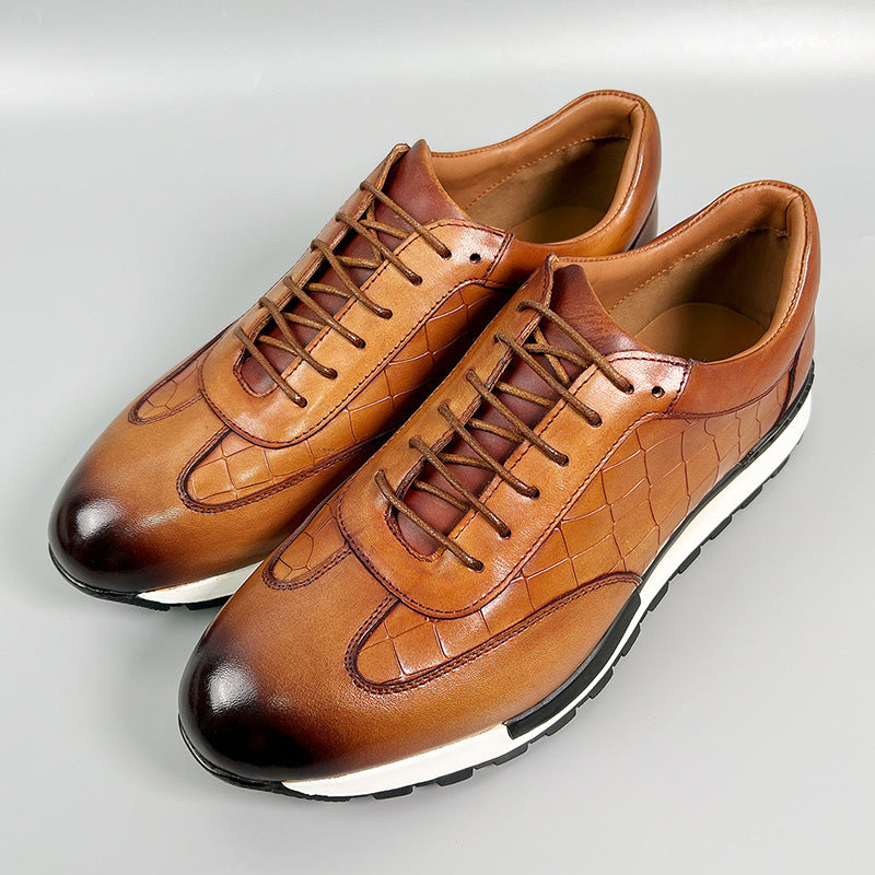 Chaussures décontractées de type richelieu en cuir pour homme