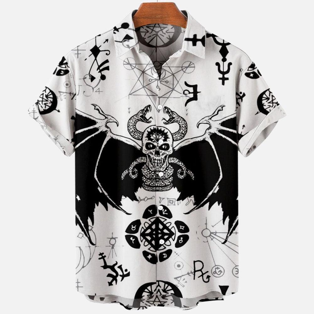 Chemise vintage pour homme à manches courtes