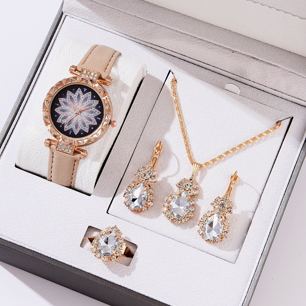 Montre pour femmes à la mode Ensemble Montre-bracelet décontractée à quartz
